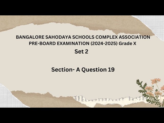 Question 19 Mathematics SAHODAYA SCHOOLS COMPLEX ASSOCIATION PRE BOARD EXAMINATION 2024 25   Set 2