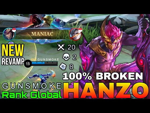 New Revamp Hanzo is Broken?! - Top Global Hanzo by G U N S M O K E - Mobile Legends