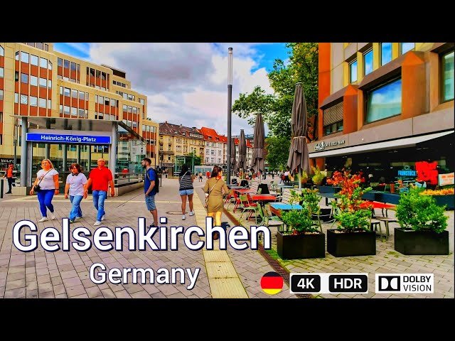 Walking tour in Gelsenkirchen Germany to discover city center 4k 60fps