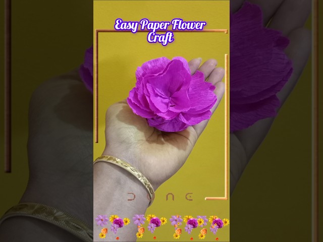 Easy Paper Flower Craft|| shorts #craft #diy #papercraft #paperflower