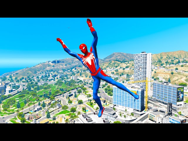 GTA 5 Spiderman Epic Jumps Compilation(GTA V Fails Funny Moments)