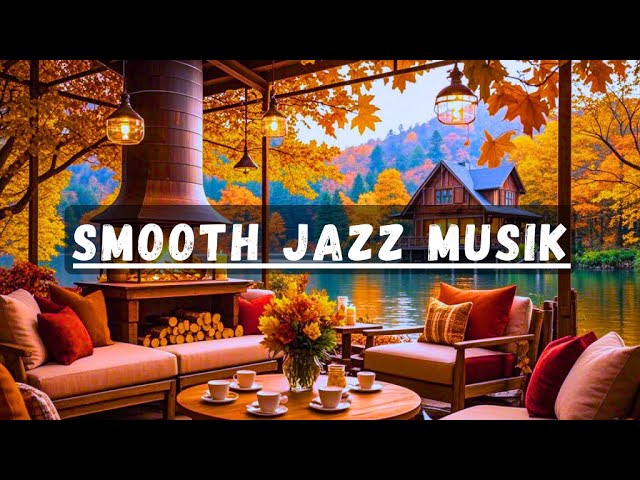 Summertime Lake & Smooth Piano Jazz Music at Outdoor Coffee Shop Ambience for Relax, Good Mood