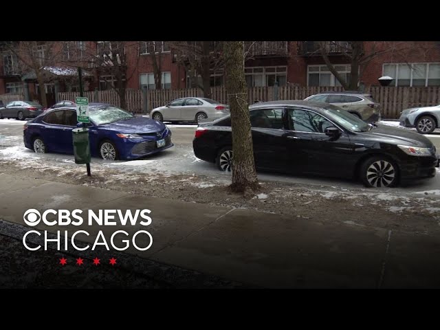 Cars stuck in ice after pipe break in Bucktown