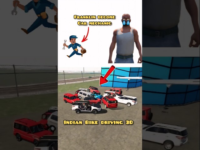 Franklin become car mechanic | indian bike driving 3D #shorts #gaming #indianbikedriving3d