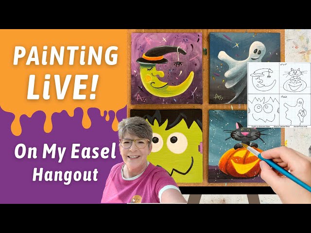 Easy Halloween Traceables / Art acrylic paintings ( use any medium), Studio hangout with Annie Troe