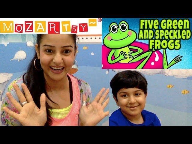 FIVE GREEN AND SPECKLED FROGS | Nursery Rhyme & Kids Song | Mozartsy TV