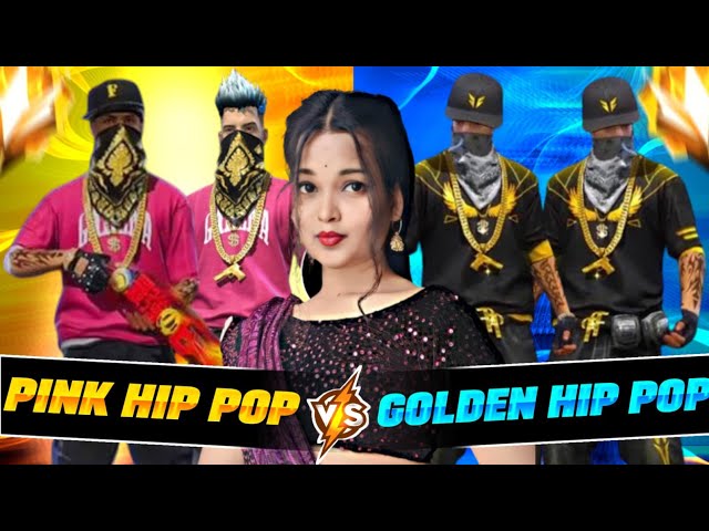 PINK HIP POP VS GOLDEN HIP POP 😮 KON JITEGA FRIENDS ❓ ALL V BADGE YOUTUBER IN THIS GAME 👉 #freefire