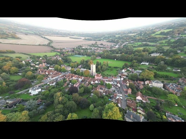 VR180 equidistant fisheye drone video in the UK, hyperstereo