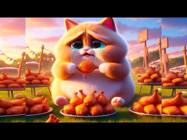 😿🐈VERY SAD STORIES! 🍴CAT CAN'T STOP EATING #cat #cute #kitten #cats #catvideos #funny