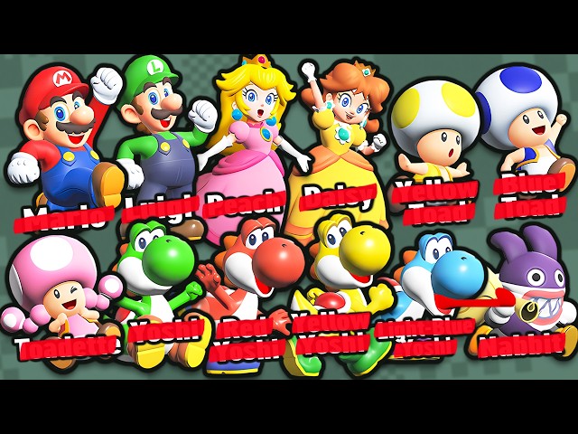 Can you Beat Mario Wonder without Mario/Luigi/Peach/Daisy/Yellow Toad/Blue Toad/Toadette/Yoshi/Red Y