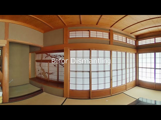 【360° VR 4K】Living room with a Buddhist altar  Japanese Wooden House Renovation Before to After.