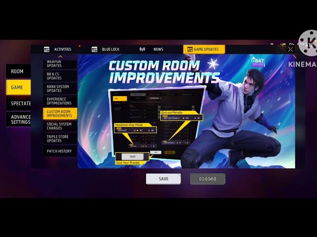 How to use custom room headshot option ll New season update in free fire max ll