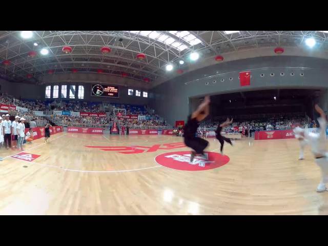 Chinese Wushu performance before the Peak basketball match