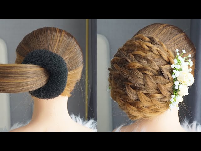 Messy French Bun Hairstyle For Wedding | New Bridal Hairstyle French