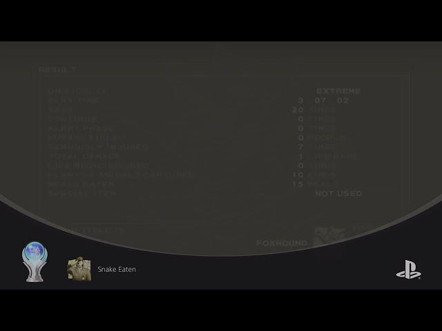 METAL GEAR SOLID 3: Snake Eater - I GOT THE PLATINUM