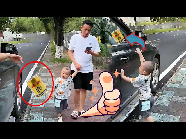 Car Owners Littering,Cute Baby Picked It Up And Threw It Back Into The Carcutebaby#funnyvideos#smile