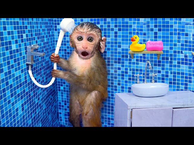 😍Funny Videos and Cutest Babies 🐵Bebé Mono BonBon Bathing And swimming With Cute Bunny #2