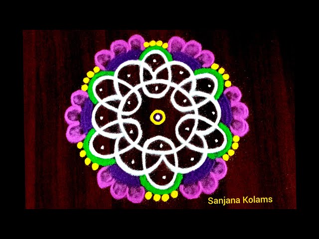 1919. 5 Dot Small Easy Simple and Beautiful KambiKolam /LatestMuggu / MellikaMuggu / CreativeDesign