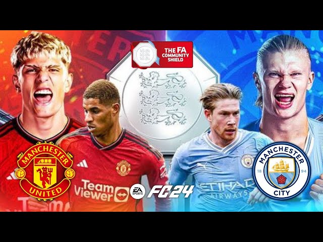 FC 24 GAMEPLAY - MANCHESTER UNITED VS MANCHESTER CITY | FA COMMUNITY SHIELD - [4K]