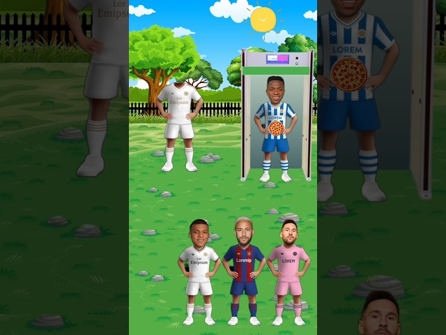 Who Took a Bite Out of Ronaldo's Face? Messi vs Mbappé vs Neymar vs Vinícius !! #shorts #shortsfeed