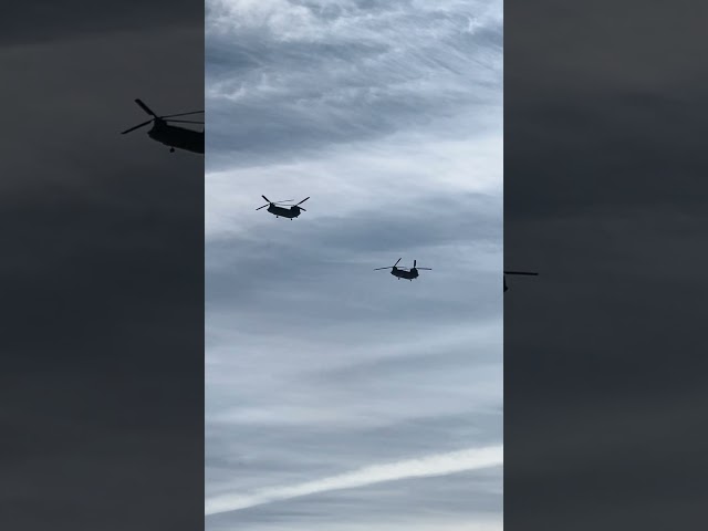 Two Chinooks Flyover