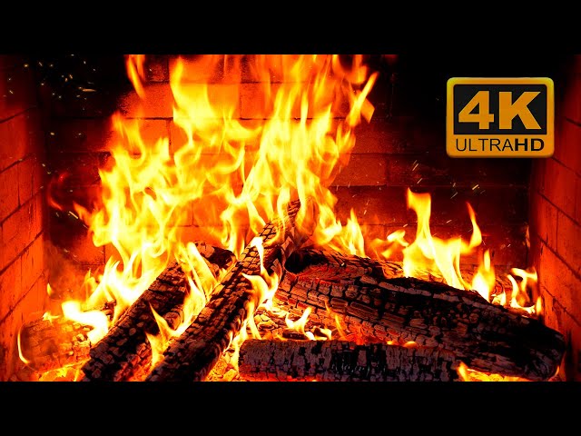 Birchwood Crackling Fireplace (4K Ultra HD)