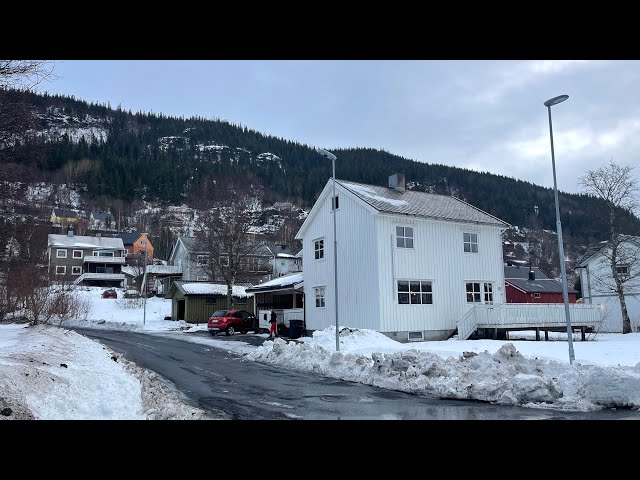 Morning Walk in Snowy Mosjøen | Stunning Norwegian Homes & Winter Views in 4K