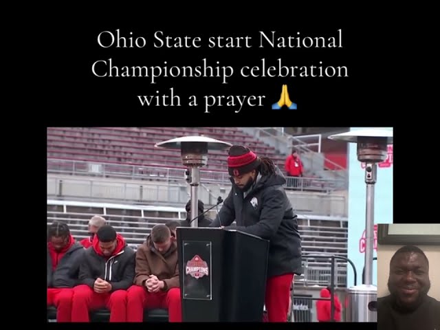 OHIO STATE🏈 PLAYERS PRAY AT NATIONAL TITLE CELEBRATION #jesus #fyp #prayer #football #nfl #college