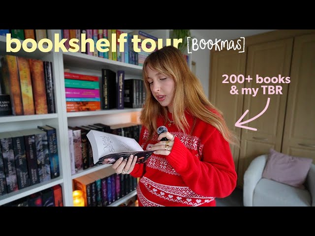 Bookshelf tour! Every single book I own & my physical TBR...📖⭐️ | Bookmas day 7 [vlogmas]