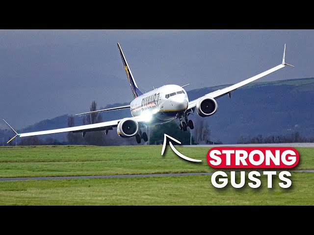 🔴STORM EOWYN ✈️ STRONG GUSTS ‼️ Manchester Airport LIVE