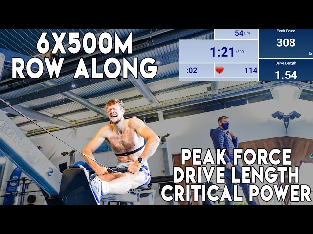 6x500m Row Along | Critical Power Data Collection | Heart Rate, Stroke Length and Peak Force Data