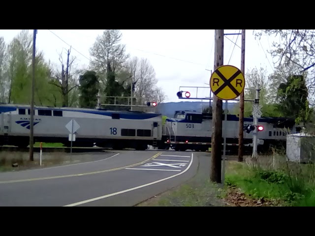 Amtrak Coast star light train going southbound on main track 1on April 15, 2019