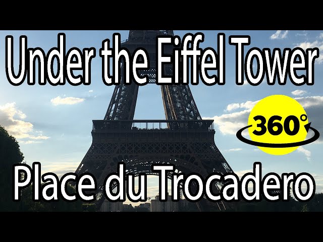 360° Video | Under the Eiffel Tower and Place du Trocadero | Paris France