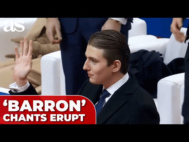 'BARRON!' CHANTS erupt as TRUMP FAMILY arrived at CAPITAL ONE ARENA for PRESIDENTIAL PARADE