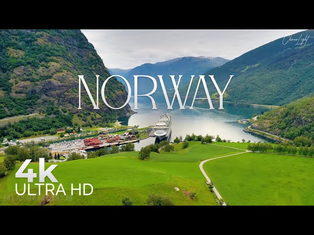 Horizon View in NORWAY - Amazing Nature of Aurlandsfjord with Relaxing Music - 4k Video HD Ultra