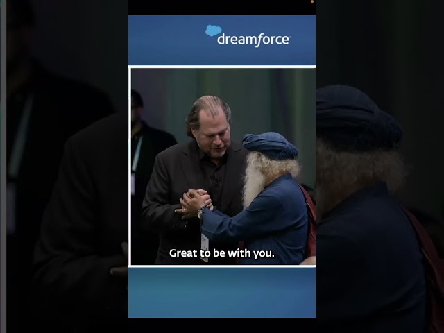 Marc Benioff Greets Sadhguru at #Dreamforce 2024