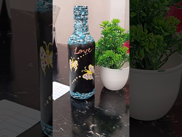 Beautiful bottle painting 🖌️🎨 #youtubeshorts #art #bottleart #shorts #video #viralvideo #views