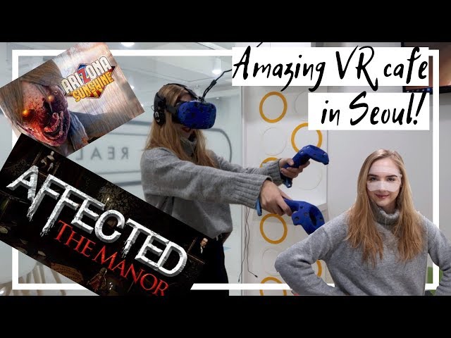 Getting scared in a VR room in Seoul