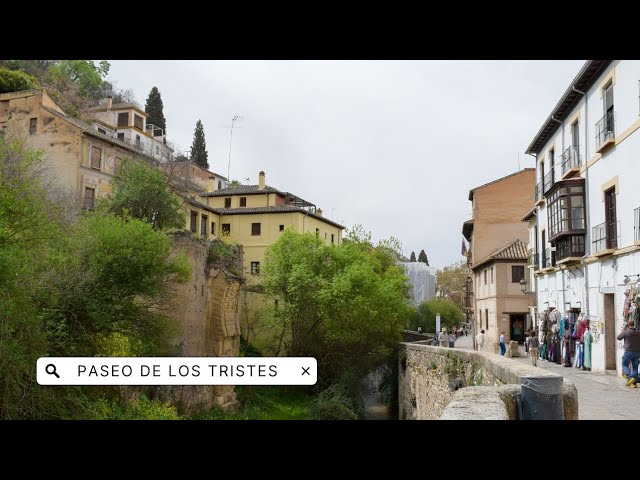 GRANADA | Paseo de los Tristes and the San Nicolás viewpoint | Walking tour 4k