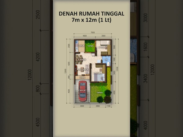 Denah Rumah 7x12 1 Lantai | Layout Denah Yang Kreatif