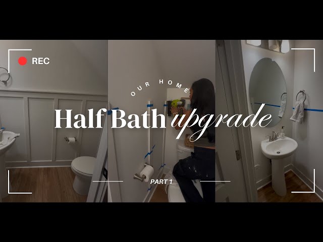 UPGRADING our Builder Grade Half Bathroom | Part 1 #bathroomremodel