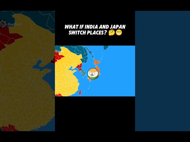 What if India and Japan switch places? 🤔 #countryballs #geography #mapping