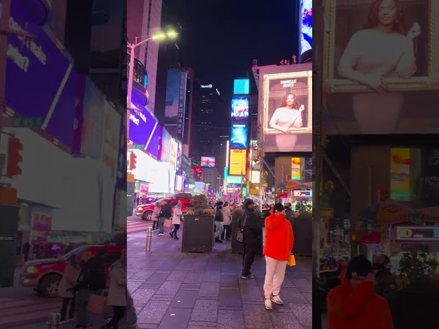 Times Square Vibe in Winter ~ New York City