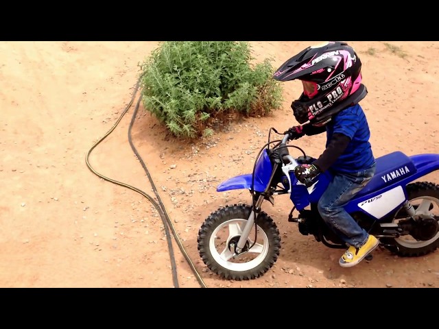 4yr old Shaun riding the PW50 on the backyard track 5/31/2017 #3