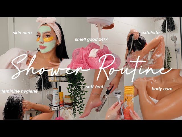 EVERYTHING SHOWER ROUTINE 2024 🛁🫧🎀 smell good ALL DAY, feminine hygiene, self care tips + motivation