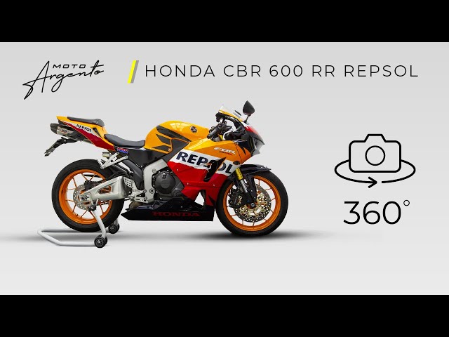 Honda CBR 600 RR REPSOL - Vista a 360 gradi - Moto Argento.