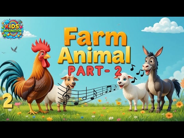 Farm Animals (Part2) | Learn farm animals names in English | Kids vocabulary | KidsImagiNation