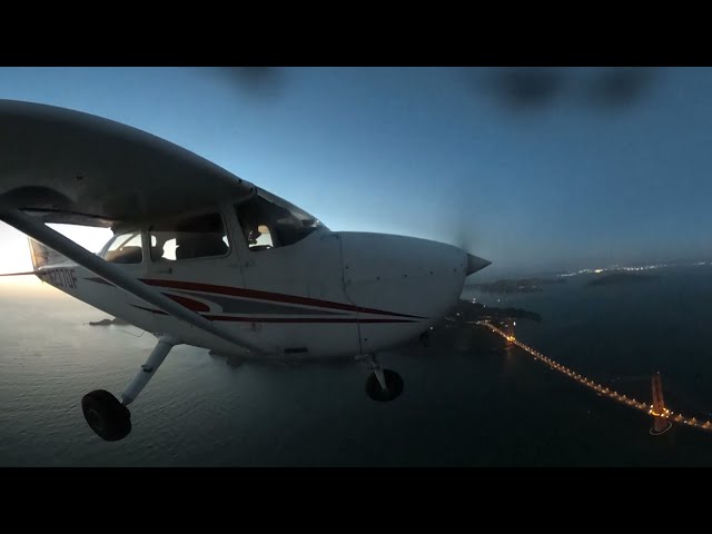 360º video tour by AIRPLANE of San Francisco. FLY WITH ME on this night flight and see 360 degrees!