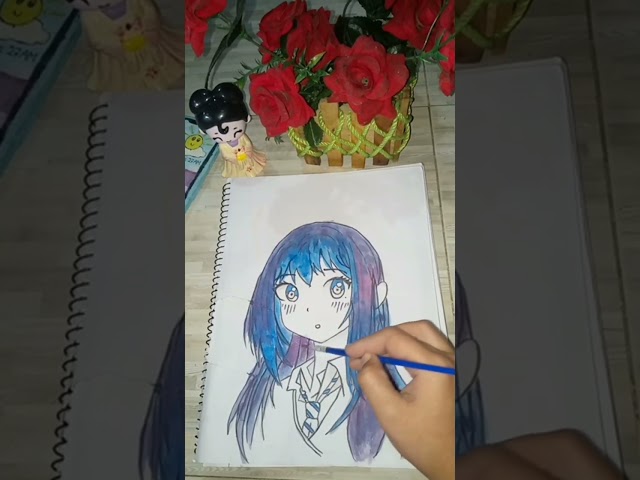 Anime girl drawing 🔥🌺🥰#foryou #like #views #viral #subscribe #anime #girl #drawing