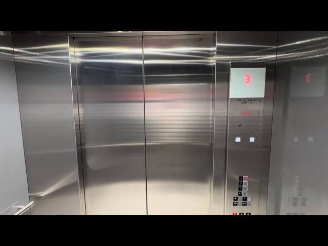 Smooth Schindler traction elevator in Carolyn Pope Edwards Hall at University of Nebraska-Lincoln